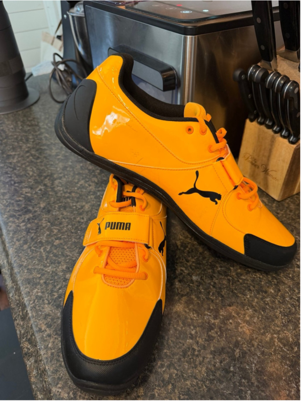 New PUMA evoSPEED Throw 10.5 shoes in Sun Stream-PUMA Black